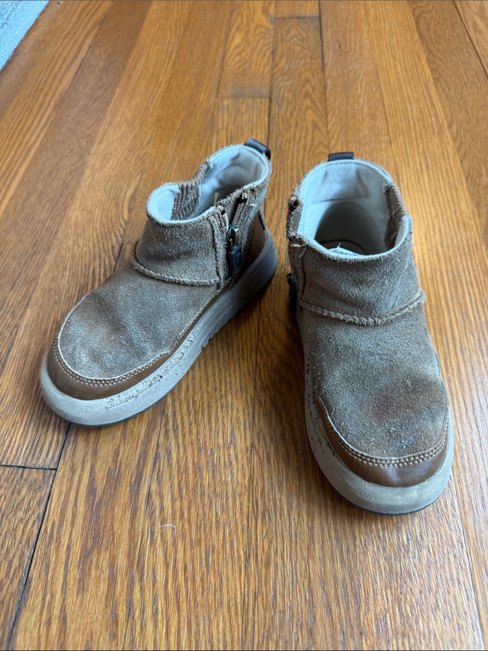 UGG Kids Brown Suede Zip Ankle Boots